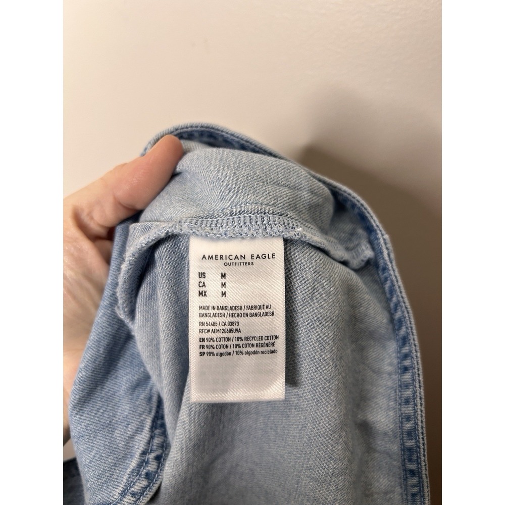 American Eagle Women's Blue Denim Vest Y2K Utility Sleek Size Medium New NWT - Picture 10 of 10